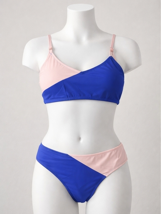 Modihito Other - Modihito Womens 2 pc Blue Colorblock Bikini High Waist Swimsuit Size 2XL